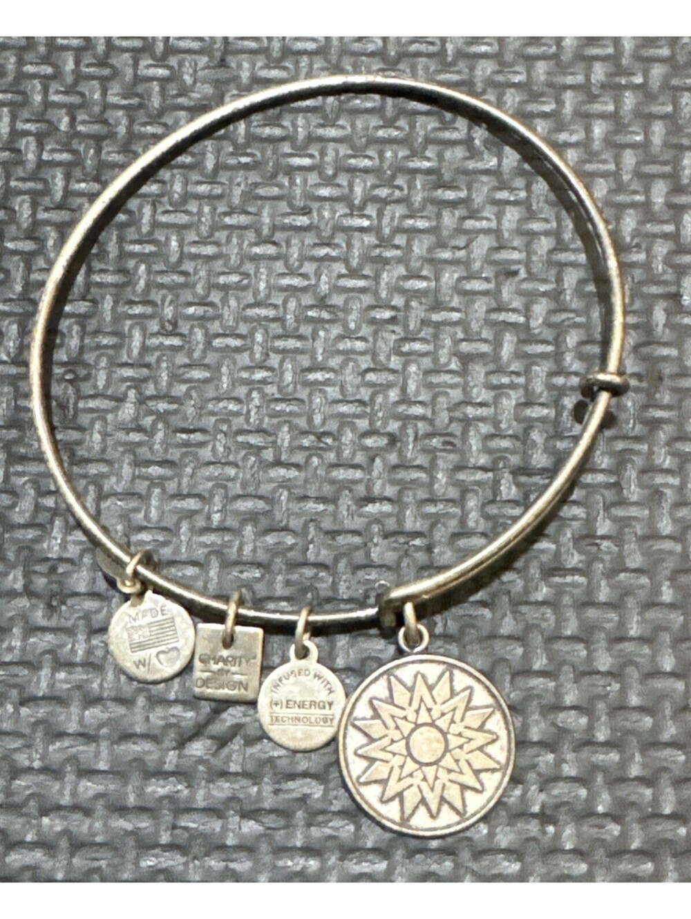 Alex and Ani Silver Toned Charm Expandable Bangle Bracelet | Teacher’s Apple